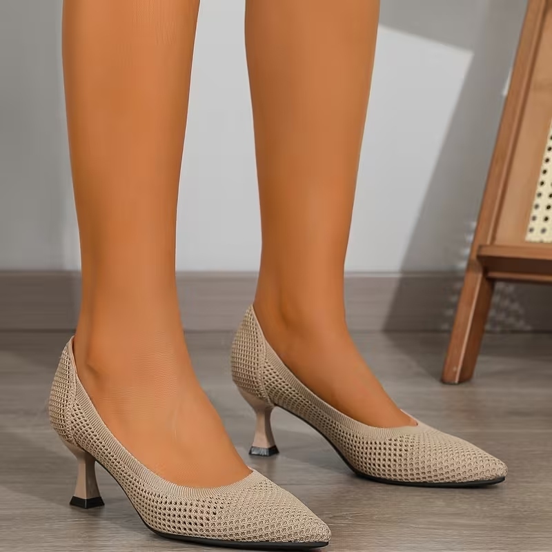 Women's Breathable Sexy Knit Heels