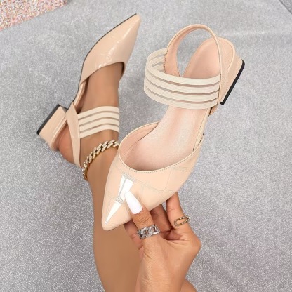 Women's Mirror Mid-High Hollow Heels