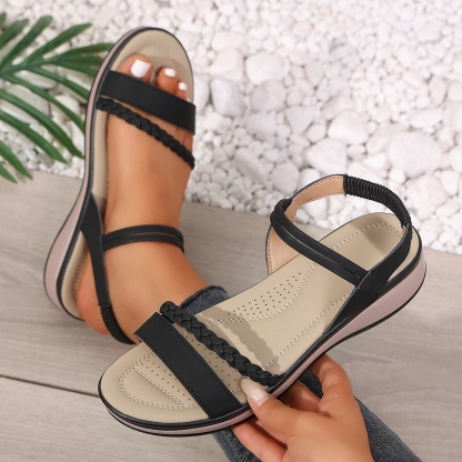 Women's Mid-Heel Vintage Wedge Sandals