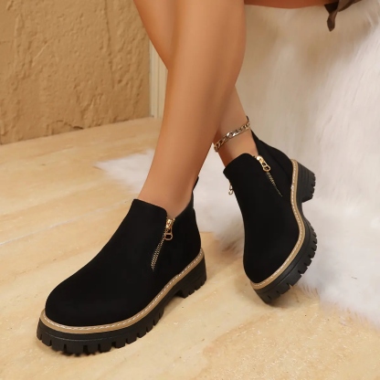 Women's Platform Low-heeled Ankle Boots