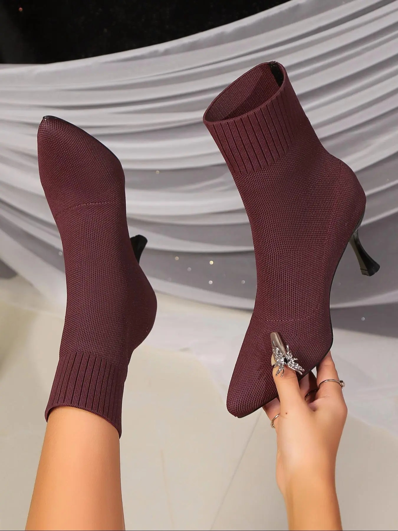 Women's Stretch-knit Sock Boots