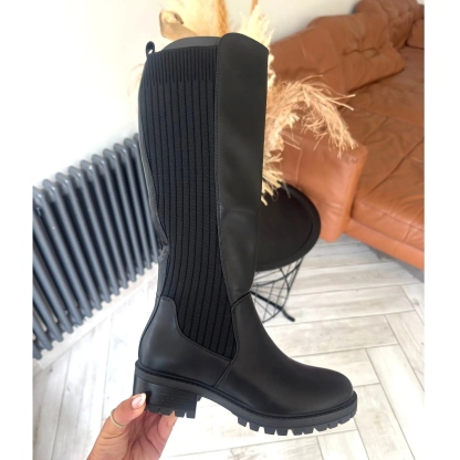 Women's Stretch Elastic Gusset Zip Closure Boots