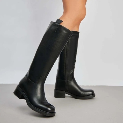 Ladies Faux Leather Zip Comfy Boots