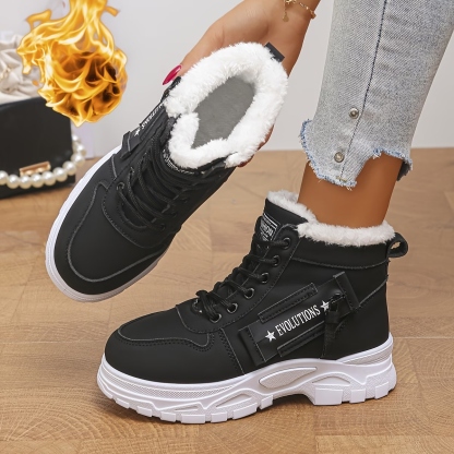Women's Warm Lace up Winter High Top Sneakers