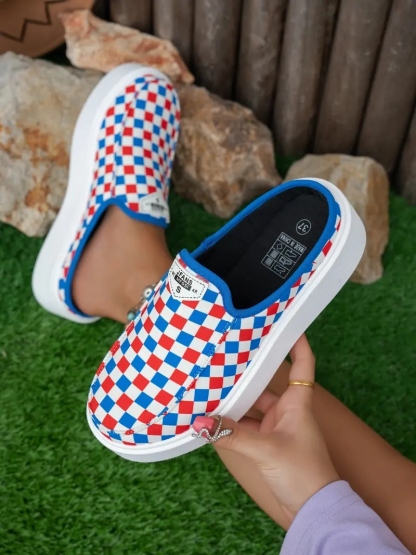 Women's Checkerboard Mules