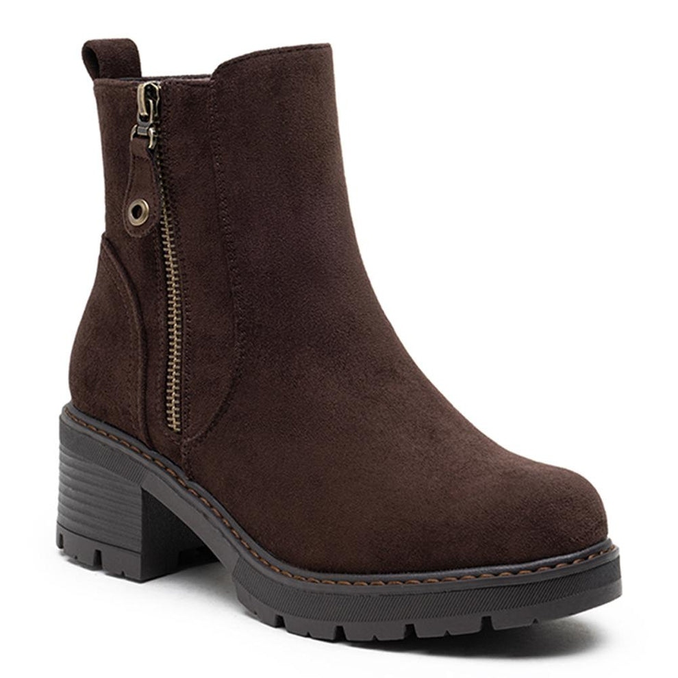 Women's Suede Chunky Ankle Boots