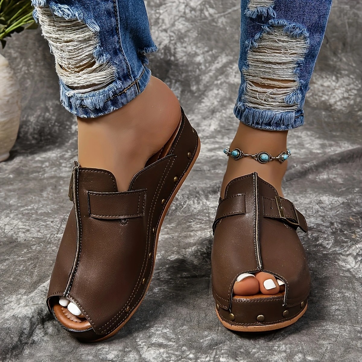 Women's Casual Slip-On Platform Sandals