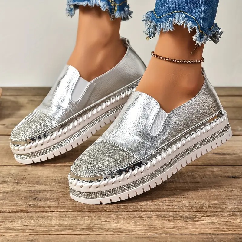 Stylish Sequins Platform Loafers