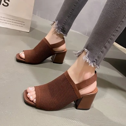 Women's Breathable Open-Toe Chic Mesh Heels