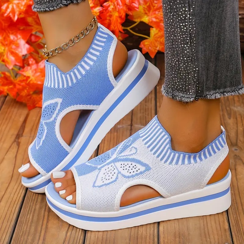 Breathable Butterfly Print Sandals