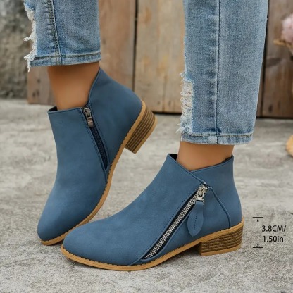 Women's Retro Chunky Heel Ankle Boots