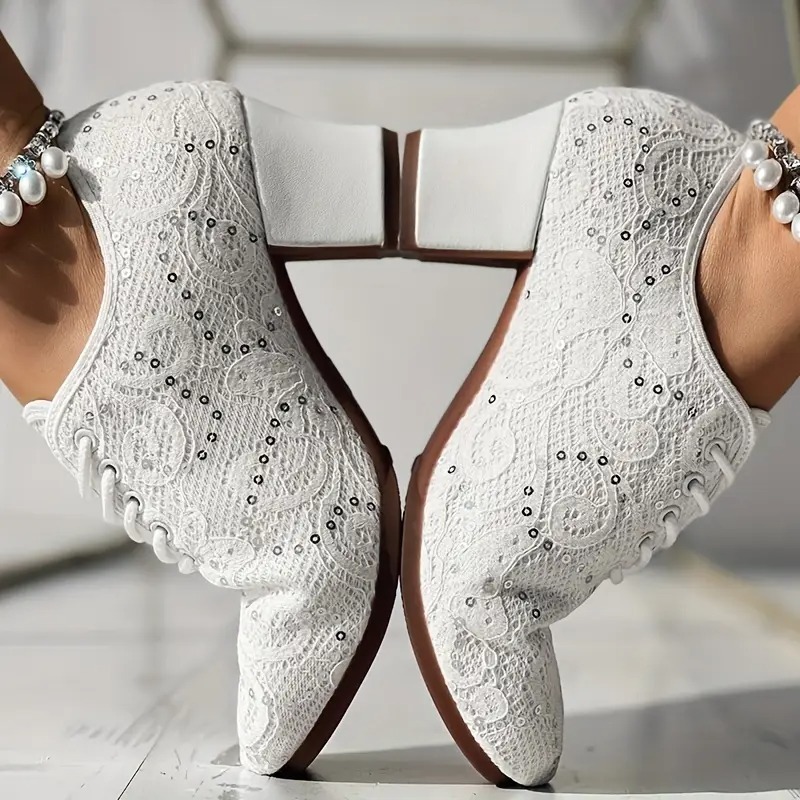 Closed Toe Lace-Up Latin Dance Heels