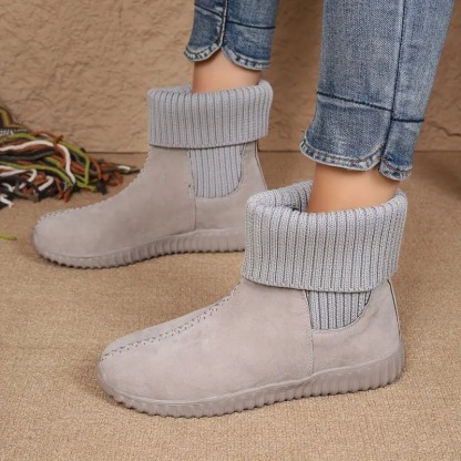 Women's Solid Color Warm Short Boots