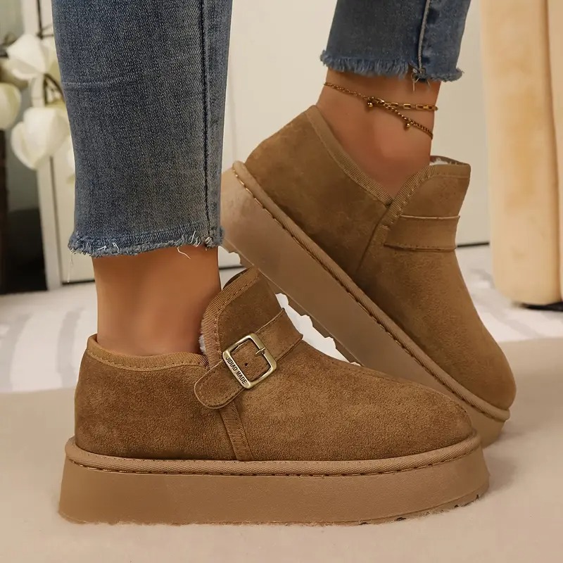 Women's Buckle Strap Winter Boots