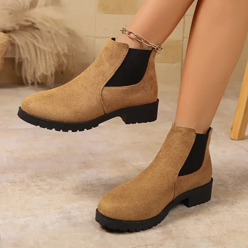 Women's Strap Low-Heel Chelsea Ankle Boots
