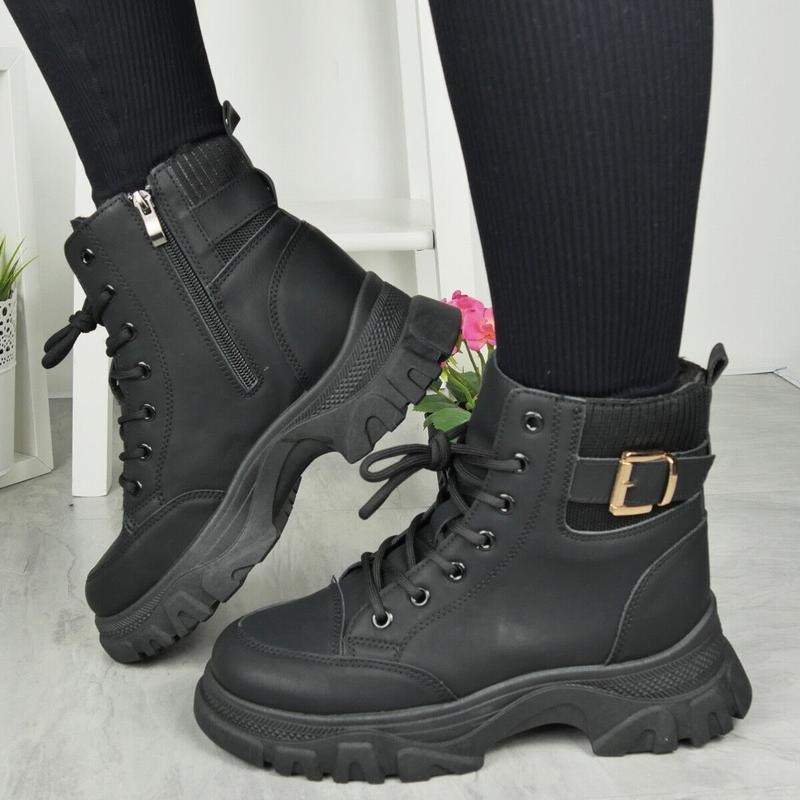 Women's Faux Fur Lace-Up Zip Boots