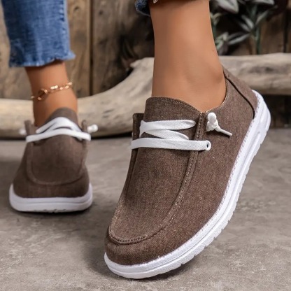 Women's Lace Up Canvas Loafer