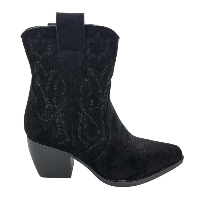 Women's Faux Suede Mid Calf Cowboy Boots