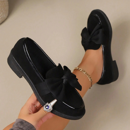 Women's Bow Round Toe Slip-On Loafers
