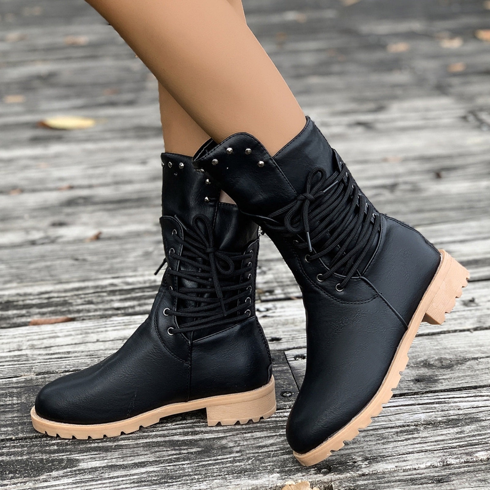 Women's Mid Calf Boots Vintage Ankle Boots