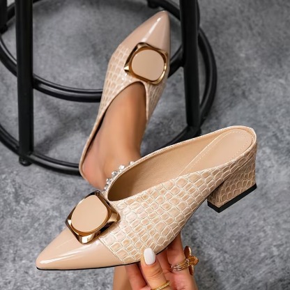 Women's Pointed Toe Buckle Heels