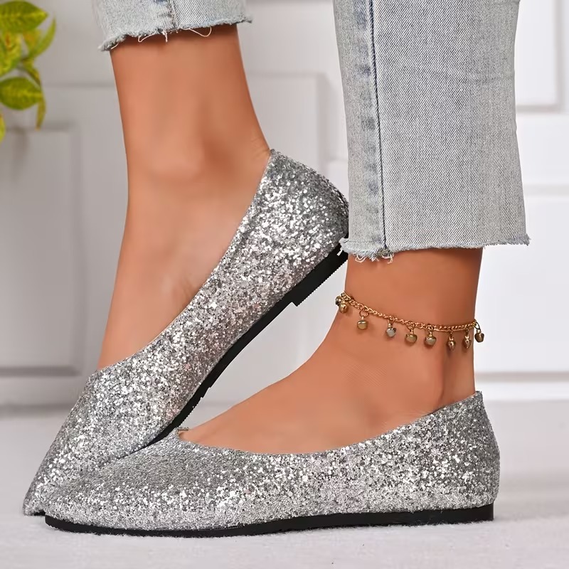Women's Stylish Sequins Loafers