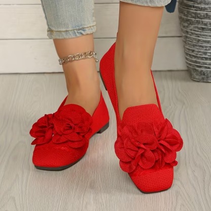 Women's Floral Mary Jane Flat Heels