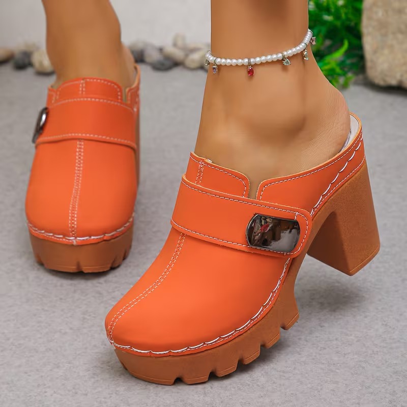 Women's Versatile Slip-On Heeled Sandals