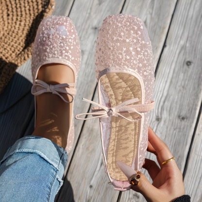 Women's Mesh Square Toe Flats
