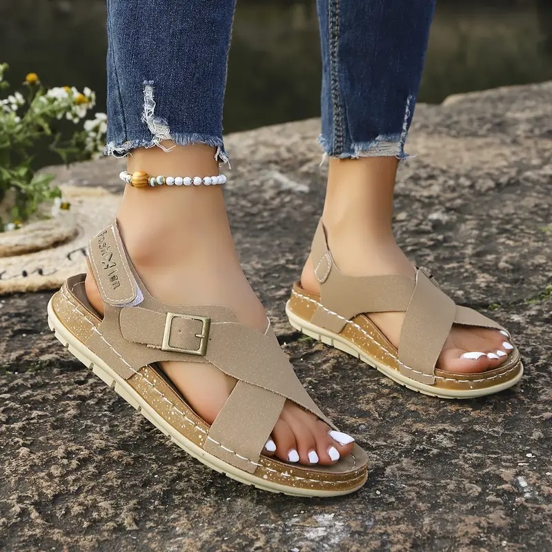 Women's Strap Roman Flat Sandals