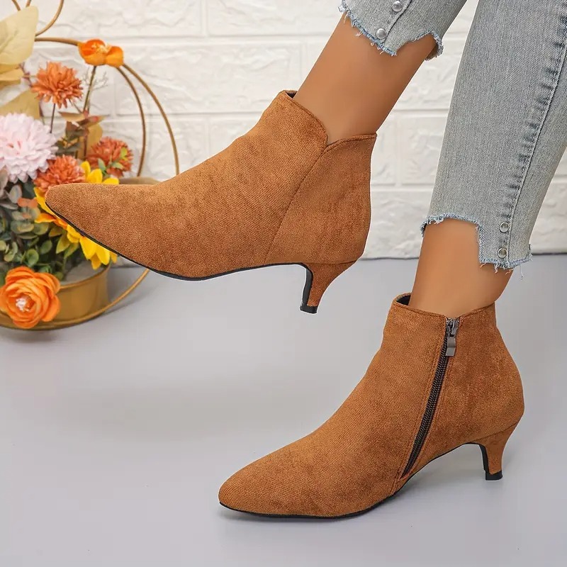 Women's Cute Small Kitten Heel Ankle Boots