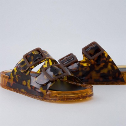 Women's Waterproof Double Buckle Slides