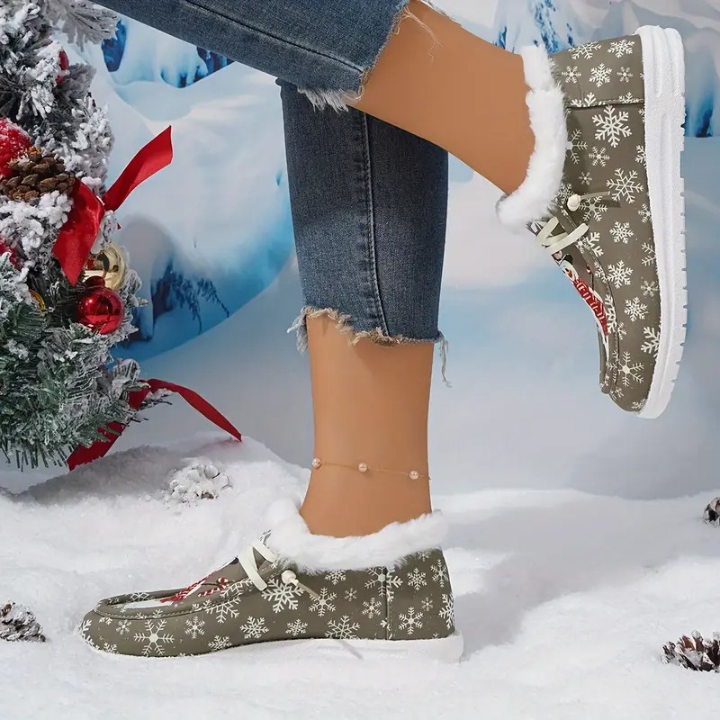 Christmas Snowman Thickened Warm Loafer