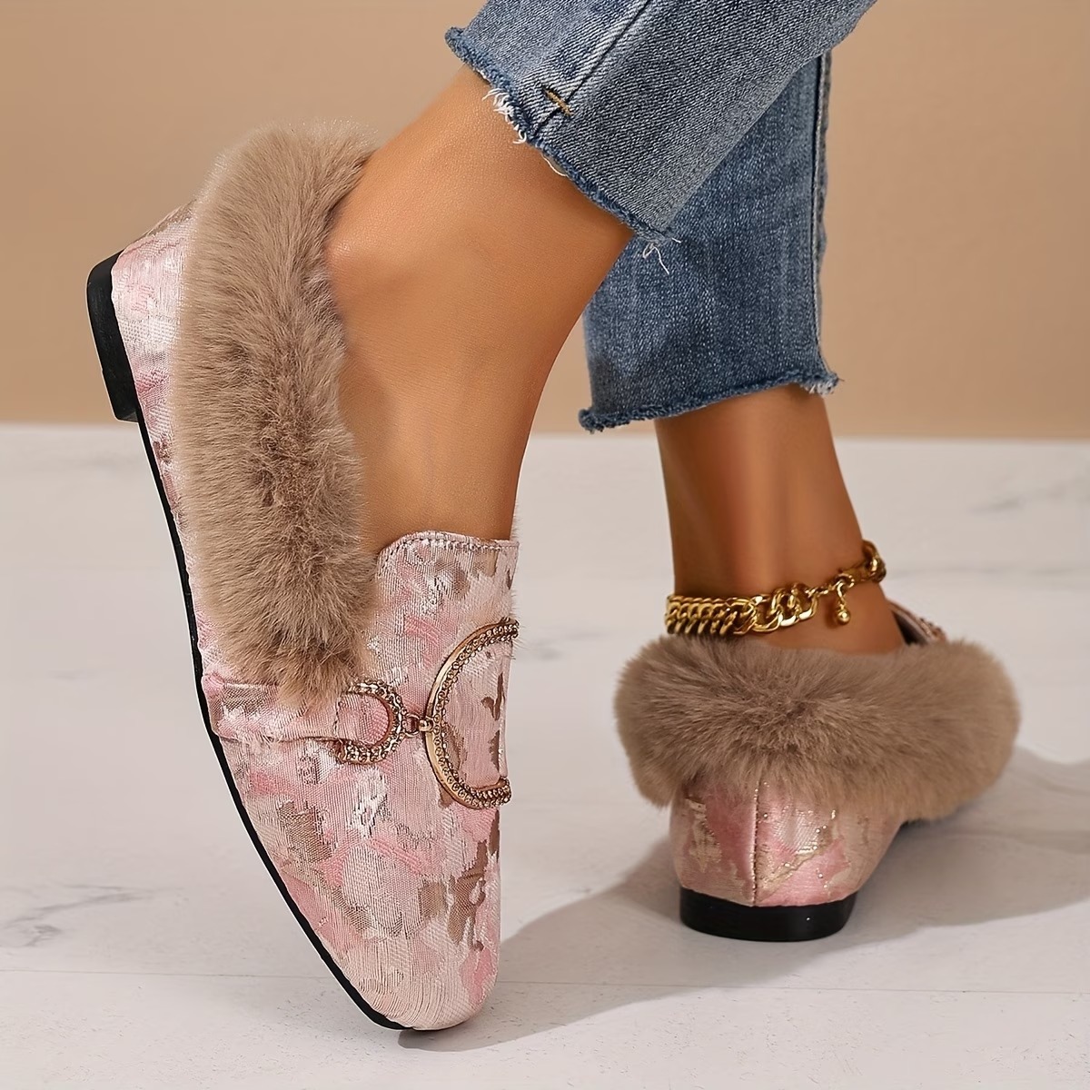 Women's Elegant Moccasin Plush Slippers