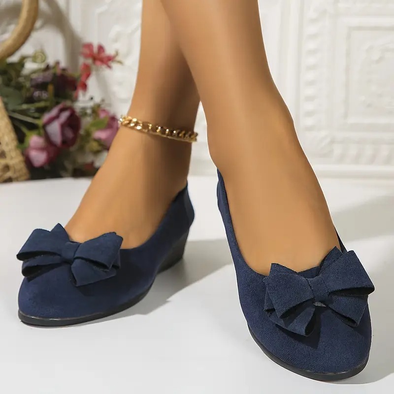 Bowknot Decor Wedge Heeled Shoes