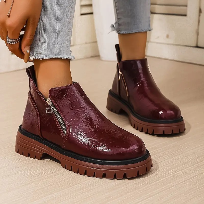 Women's Zipper Closure Ankle Boots
