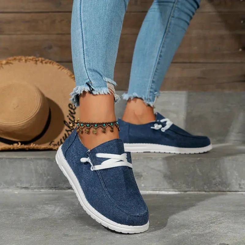 Women's Lace Up Canvas Loafer