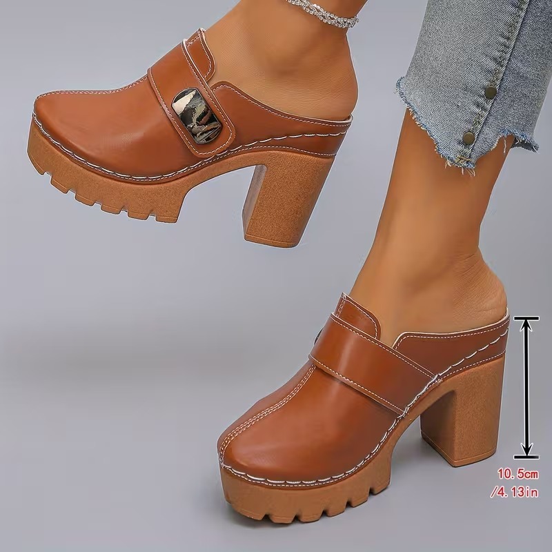 Women's Versatile Slip-On Heeled Sandals