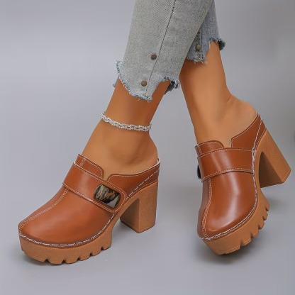 Women's Versatile Slip-On Heeled Sandals