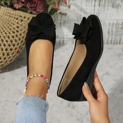 Bowknot Decor Wedge Heeled Shoes