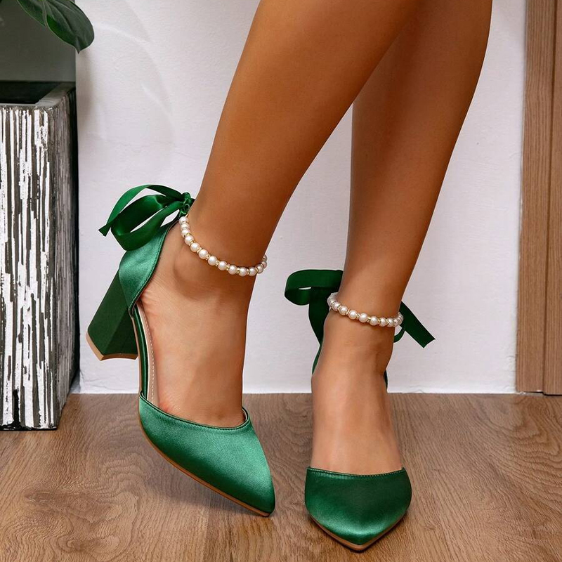 Crystal Bow Bridesmaid Heels