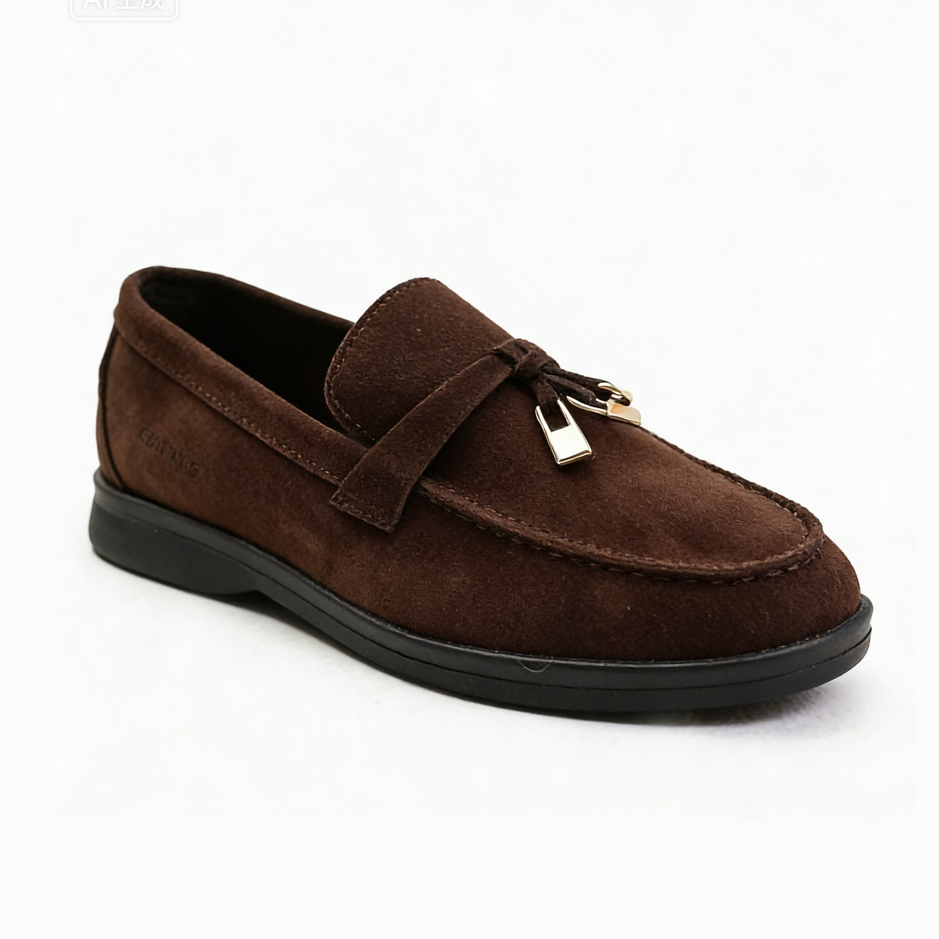 Women's Suede Pegasus Slip On Trim Loafers