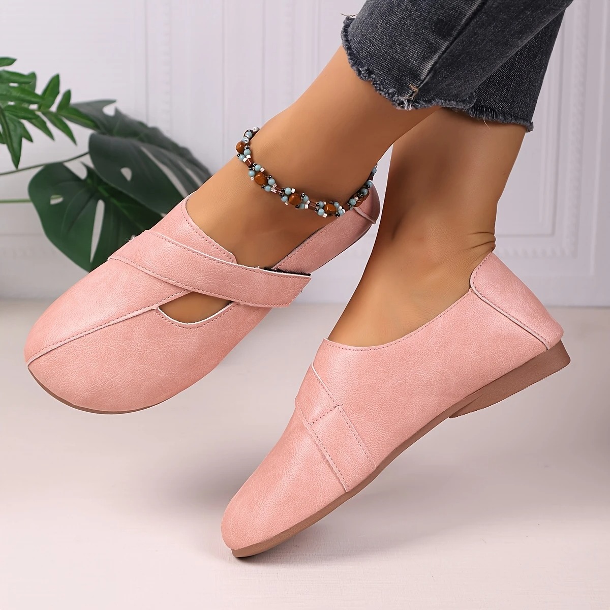 Women's Leather Velcro Comfort Shoes