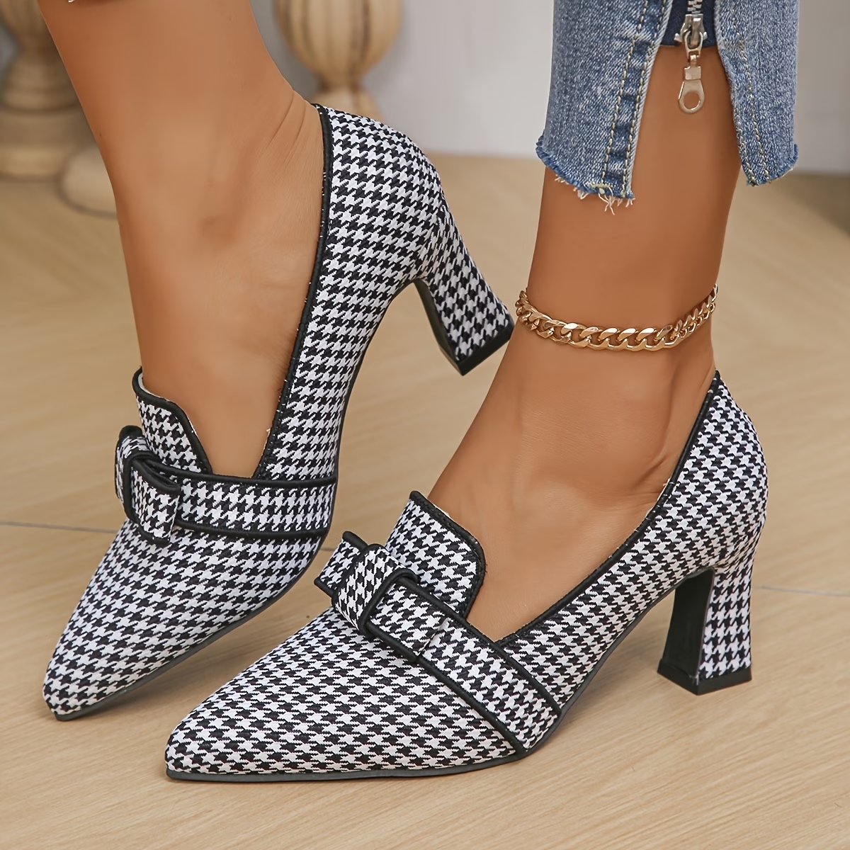 Women's Checkered Casual Loafers