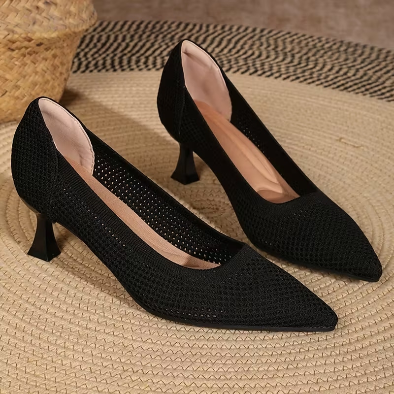 Women's Breathable Sexy Knit Heels