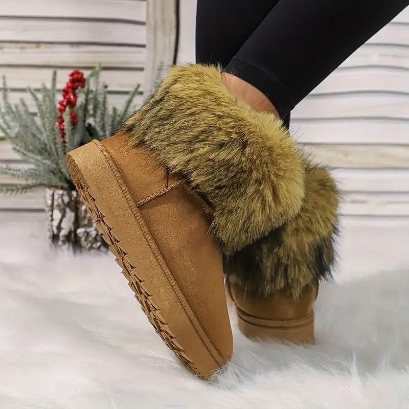 Thick Fur Trim Winter Snow Boots