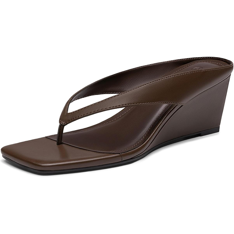 Women's Athlefit Trendy Dressy Low Wedge Sandals