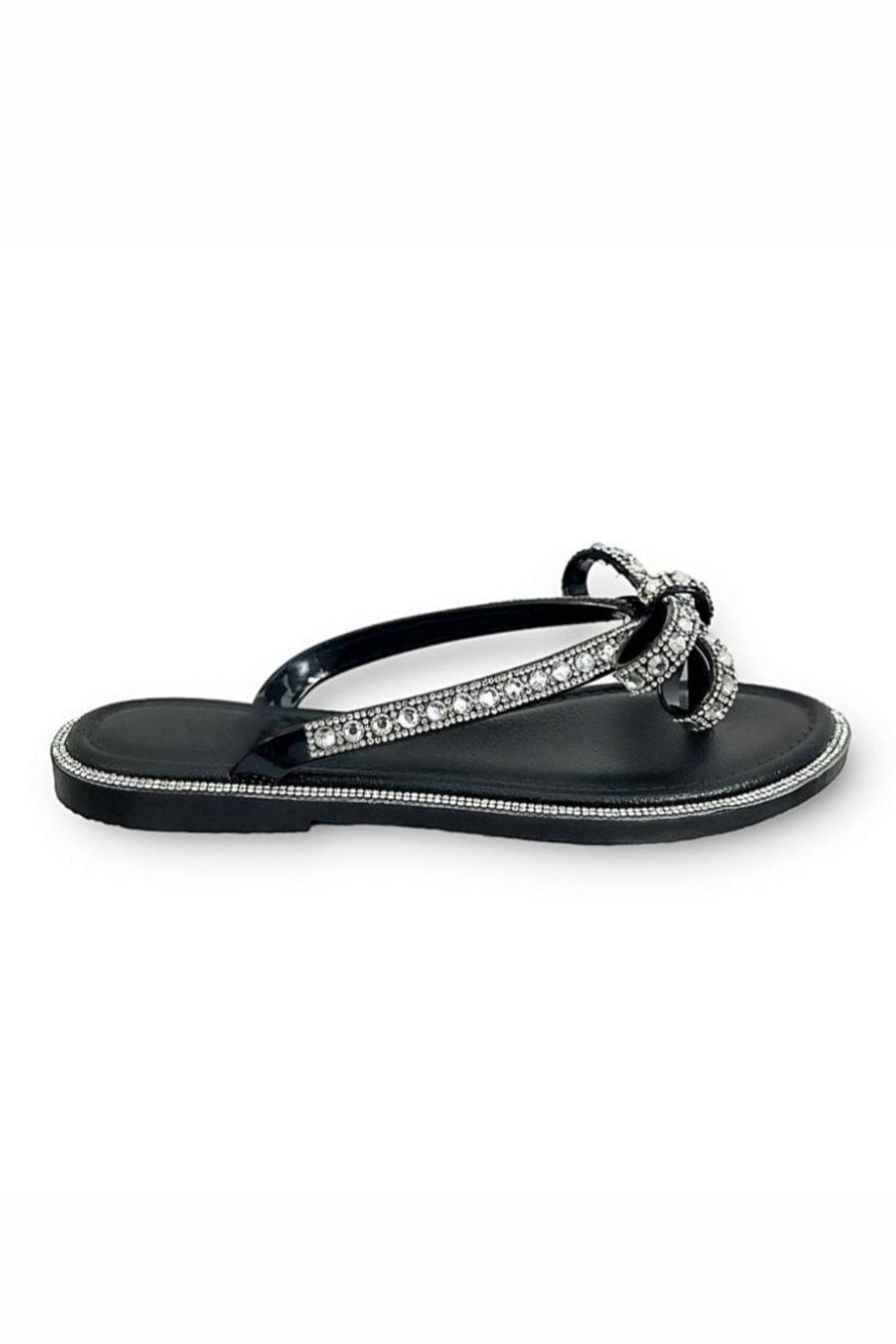 Women's Crystal Glamour Bow Flip-Flops
