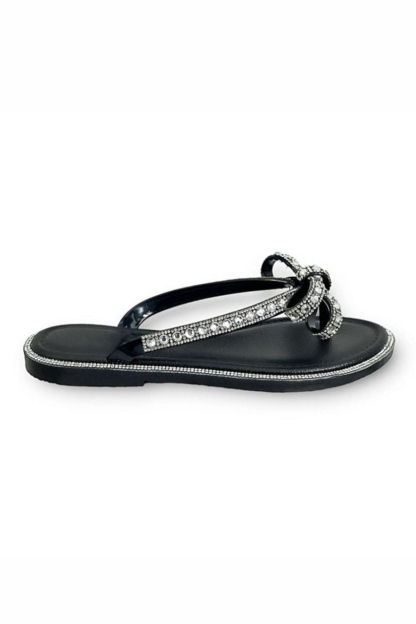 Women's Crystal Glamour Bow Flip-Flops