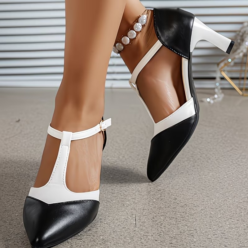 Women's Hollow Color blocked High Heels